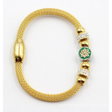 Gold Plated Stainless Steel Bangle with Charms
